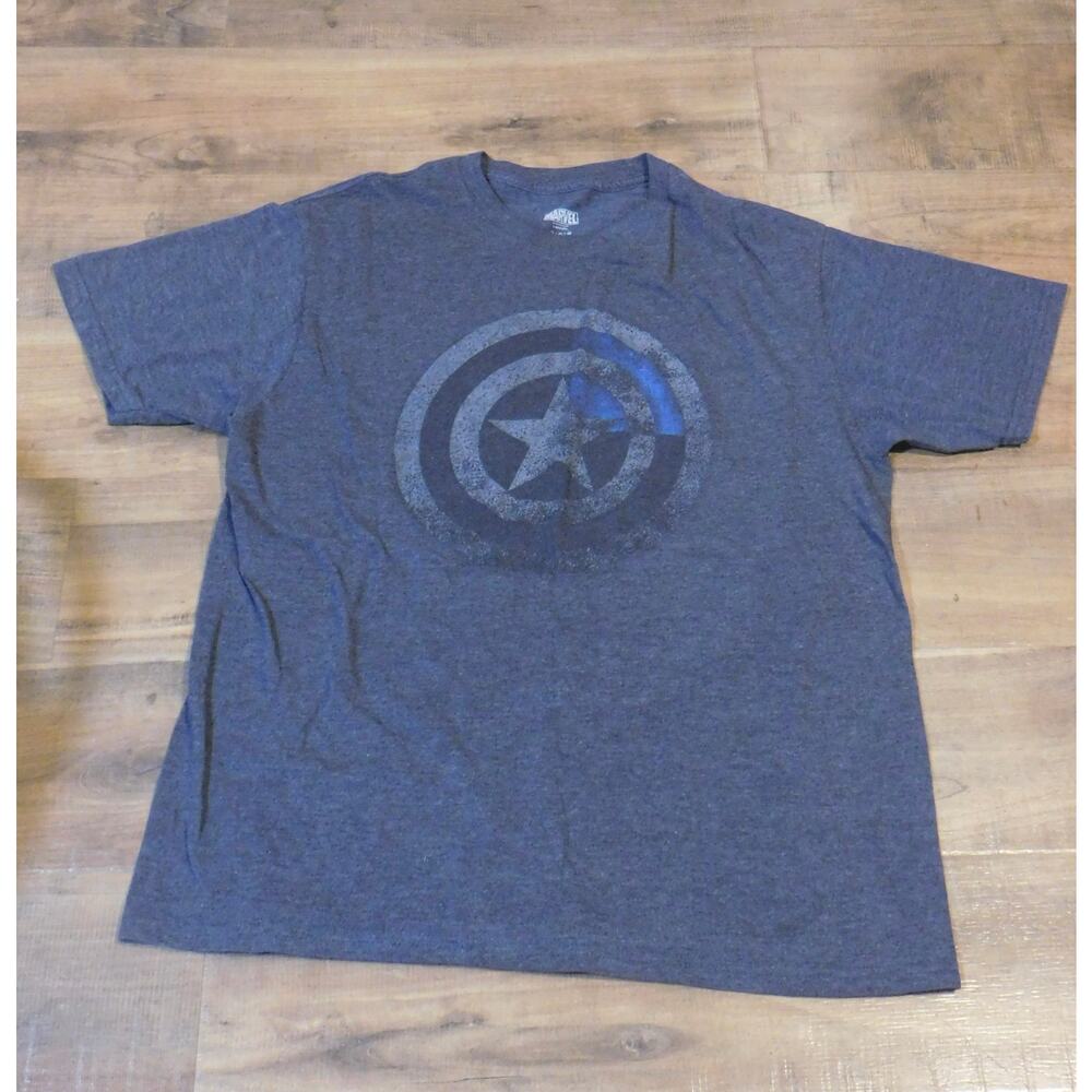 Captain America Shield T-Shirt Men’s XL Heather Blue Superhero Avengers